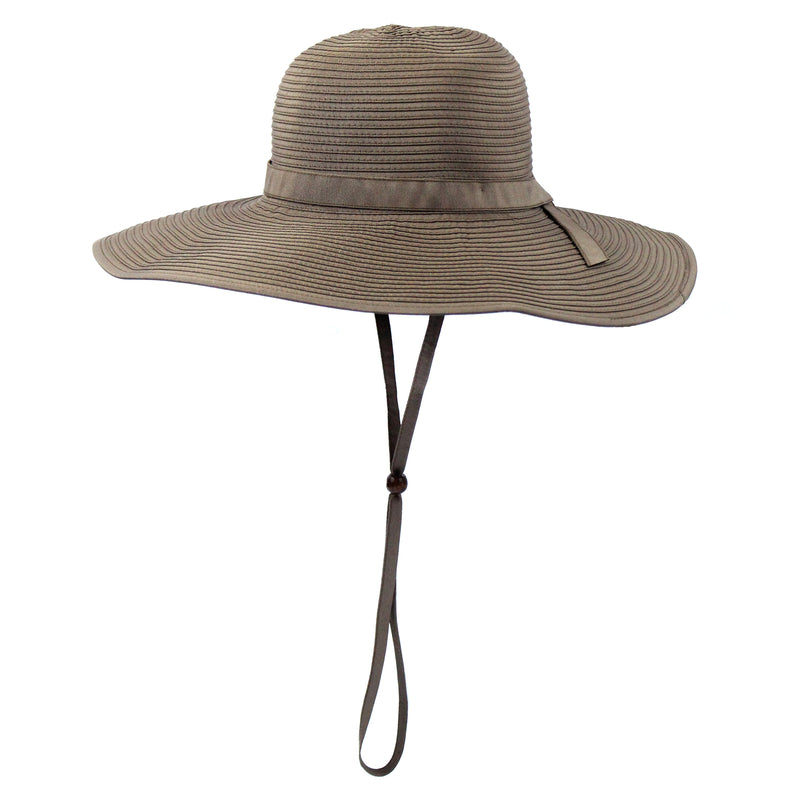 Women's Wide Brim Sun Hat - Brown-Adult-Brown-SwimZip UPF 50+ Sun Protective Swimwear & UV Zipper Rash Guards-pos1