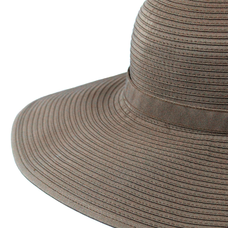 Women's Wide Brim Sun Hat - Brown-Adult-Brown-SwimZip UPF 50+ Sun Protective Swimwear & UV Zipper Rash Guards-pos3