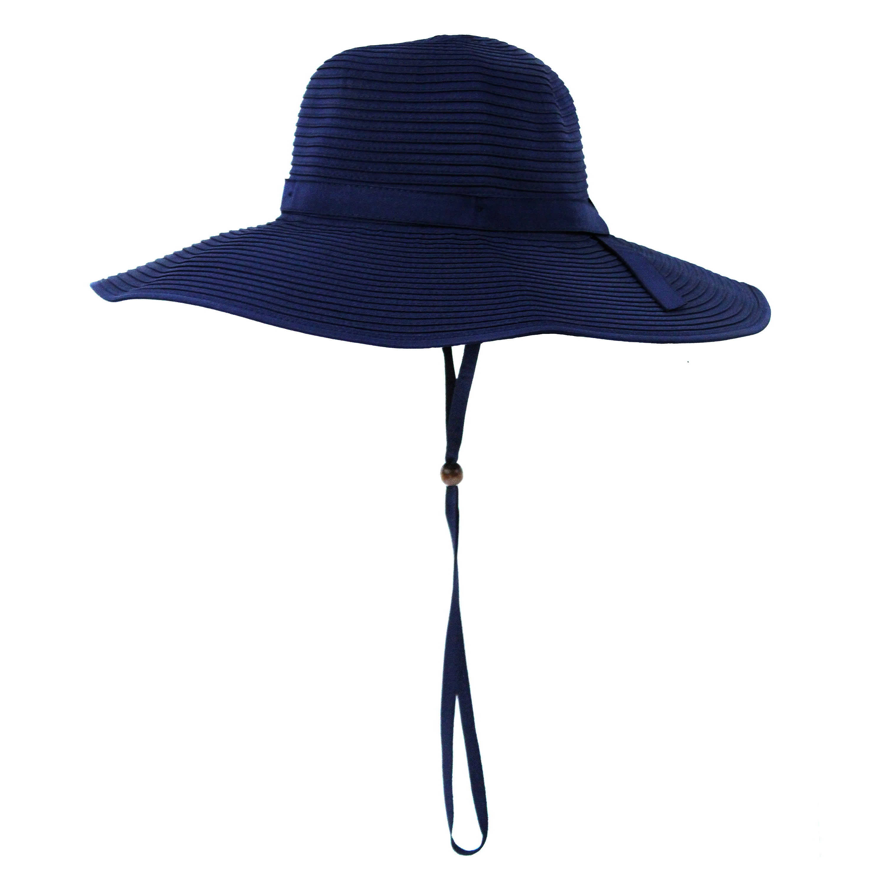 Navy Chevron Big Brim Hat for Women