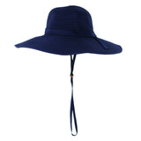 Women's Wide Brim Sun Hat - Navy-Adult-Navy-SwimZip UPF 50+ Sun Protective Swimwear & UV Zipper Rash Guards-pos1
