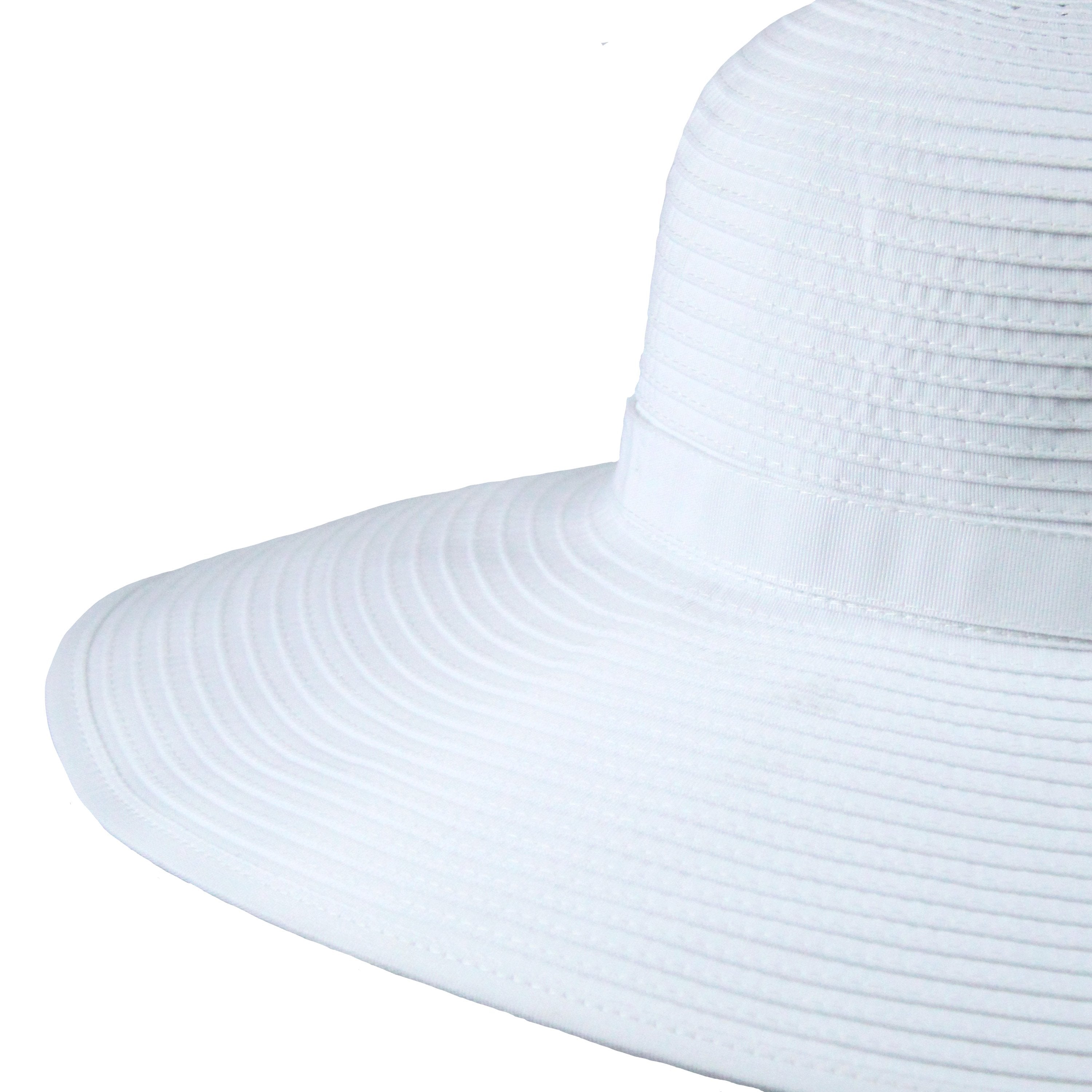 Women's Wide Brim Sun Hat - White-Adult-White-SwimZip UPF 50+ Sun Protective Swimwear & UV Zipper Rash Guards-pos3