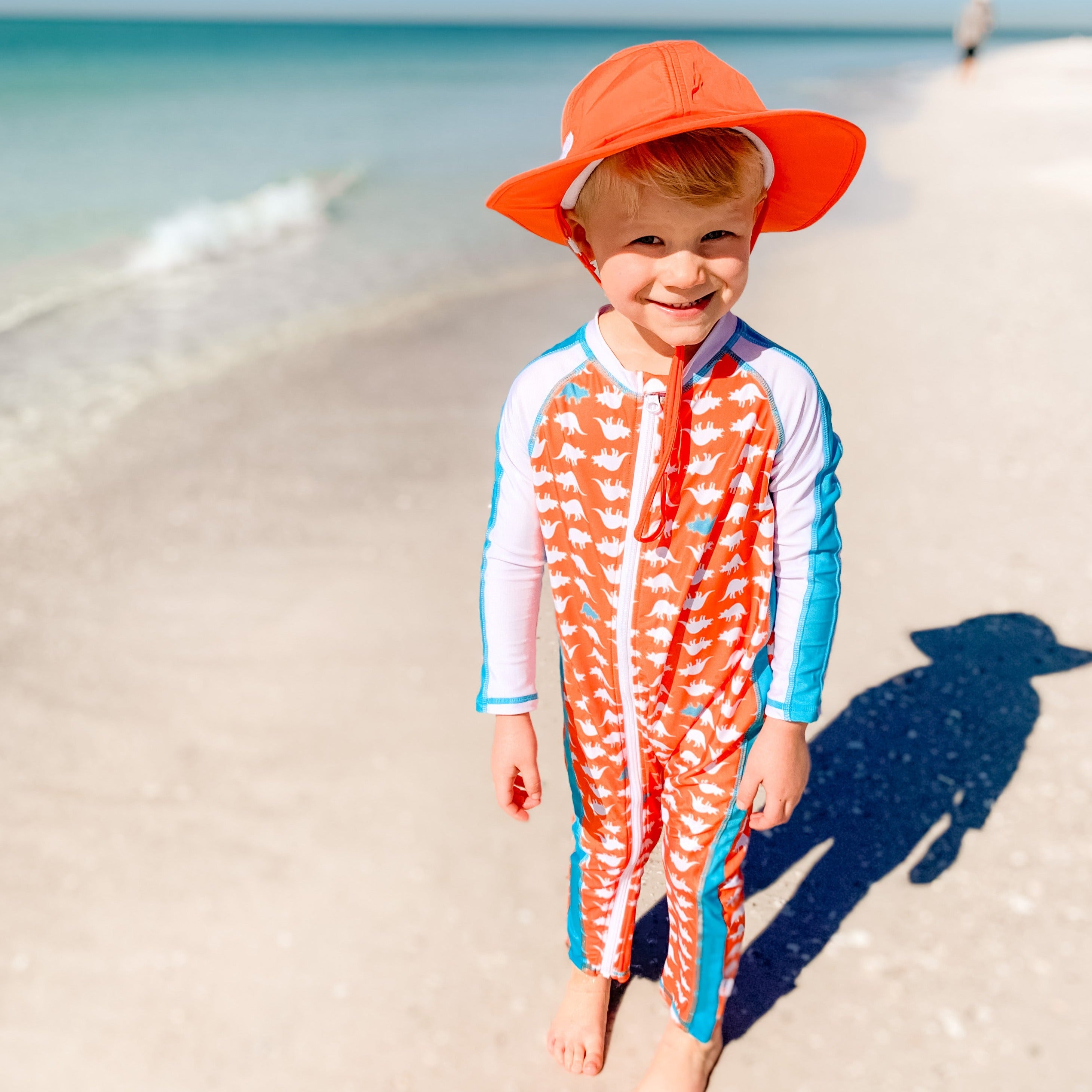 Sunsuit - Long Sleeve Romper Swimsuit | "Dino-Mite"-SwimZip UPF 50+ Sun Protective Swimwear & UV Zipper Rash Guards-pos2