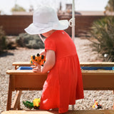 Girls Wide Brim Sun Hat - White-SwimZip UPF 50+ Sun Protective Swimwear & UV Zipper Rash Guards-pos3