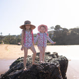 Kids Wide Brim Sun Hat "Fun Sun Day Play Hat" - Pink-SwimZip UPF 50+ Sun Protective Swimwear & UV Zipper Rash Guards-pos4