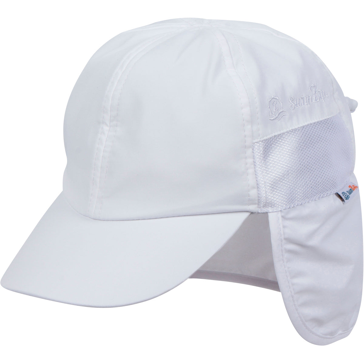 SwimZip UPF 50 Kids Sun Hat - Neck Flap & Adjustable Tightener | White 0-6 Month, Girl's, Size: One Size