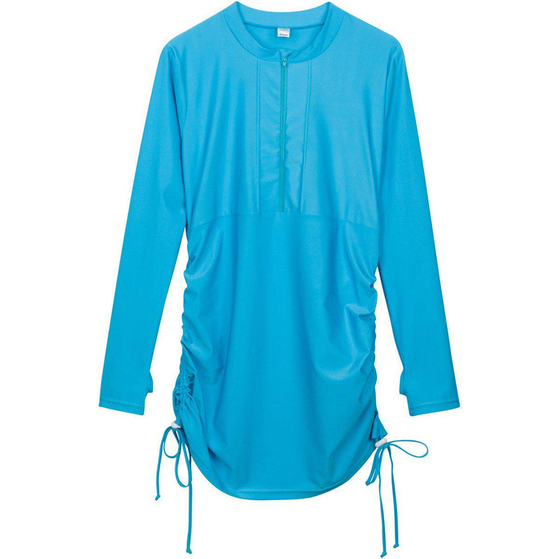 Women's Essential Swim Dress Cover Up - "Turquoise Waters"-XS-Turquoise-SwimZip UPF 50+ Sun Protective Swimwear & UV Zipper Rash Guards-pos1