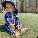 Kids Wide Brim Sun Hat "Fun Sun Day Play Hat" - Navy-SwimZip UPF 50+ Sun Protective Swimwear & UV Zipper Rash Guards-pos4