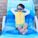 Boys Long Sleeve Zipper Rash Guard and Swim Trunk Set | "Lemons"-SwimZip UPF 50+ Sun Protective Swimwear & UV Zipper Rash Guards-pos12