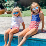 Kids Wayfarer Sunglasses - Navy-SwimZip UPF 50+ Sun Protective Swimwear & UV Zipper Rash Guards-pos9