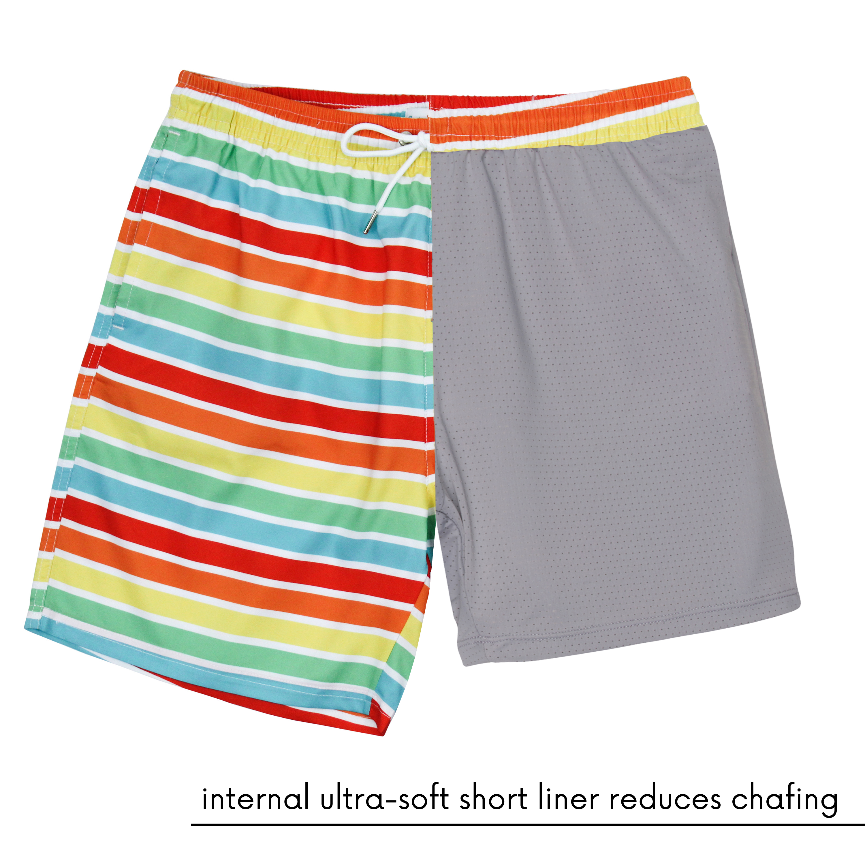 Boys Swim Trunks Boxer Brief Liner (Sizes 6-14) - "Rainbow"-SwimZip UPF 50+ Sun Protective Swimwear & UV Zipper Rash Guards-pos4