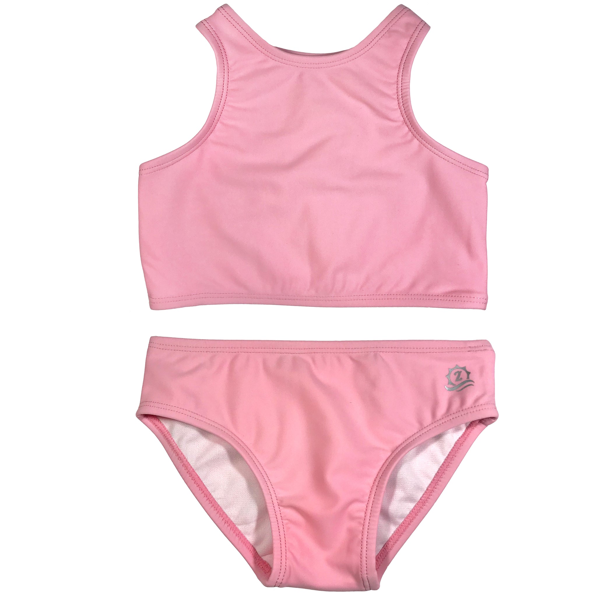SwimZip Girl's Halter Top Swim Set - Pink - UPF 50+ Sun Protection
