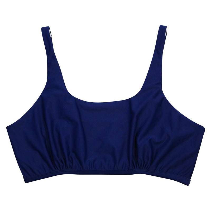 Women's Scoop Neck Bikini Top Plus Size | "Navy"-1X-Navy-SwimZip UPF 50+ Sun Protective Swimwear & UV Zipper Rash Guards-pos1