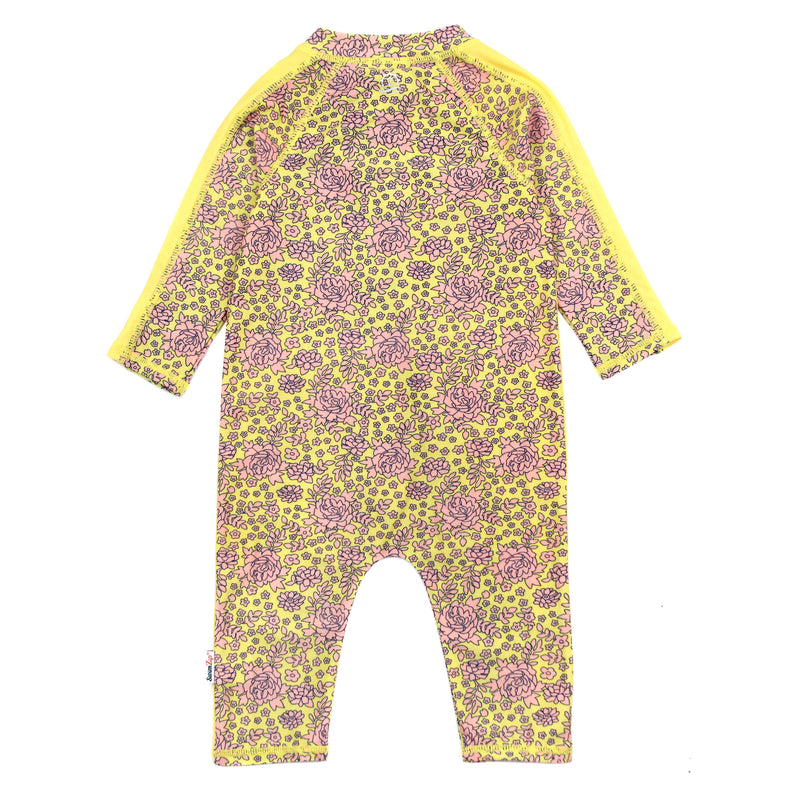 Sunsuit - Long Sleeve Romper Swimsuit | "Ditsy Floral"-SwimZip UPF 50+ Sun Protective Swimwear & UV Zipper Rash Guards-pos5