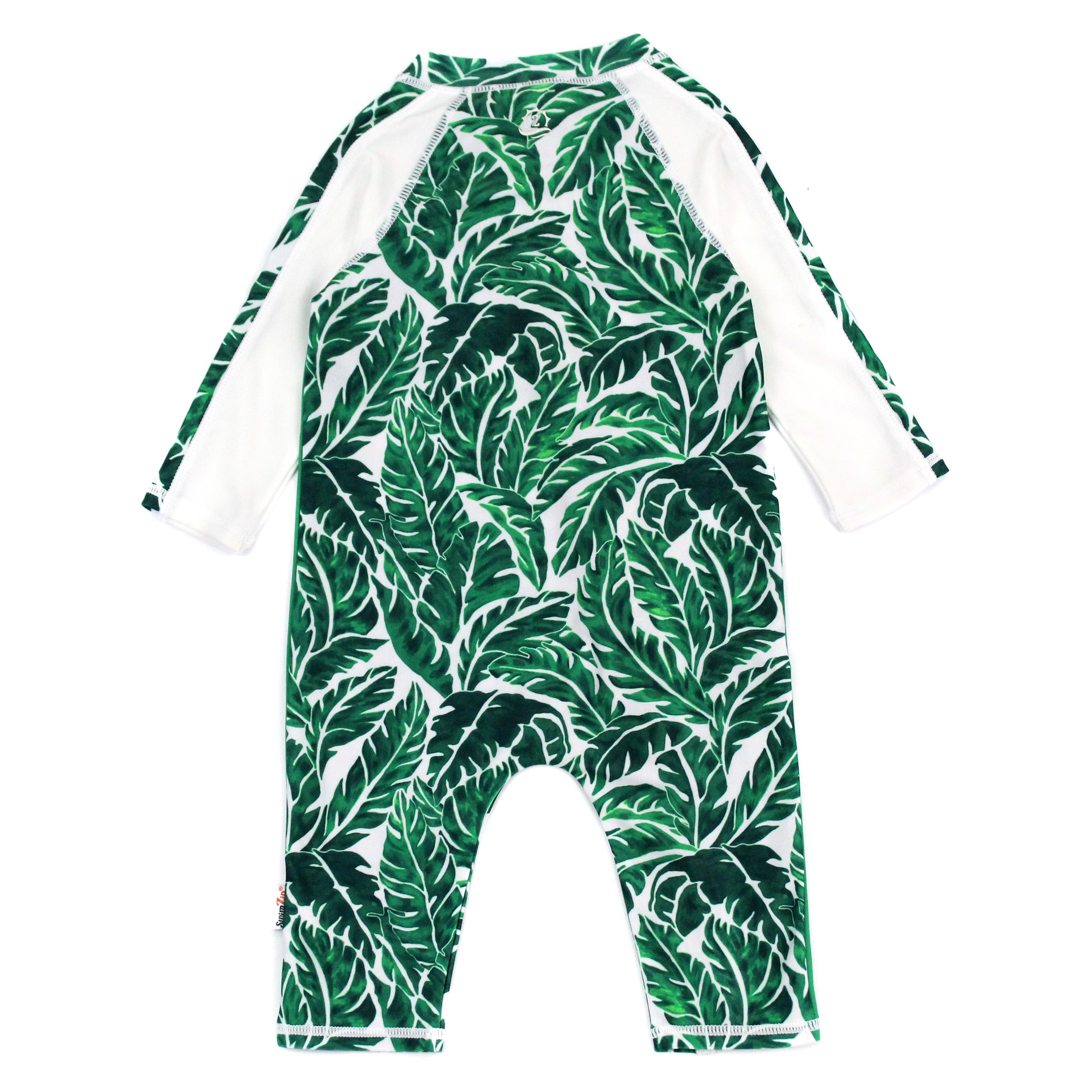 Sunsuit - Long Sleeve Romper Swimsuit | "Palm Leaf"-SwimZip UPF 50+ Sun Protective Swimwear & UV Zipper Rash Guards-pos8