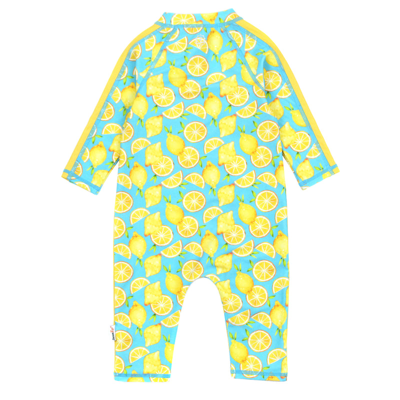 Sunsuit - Long Sleeve Romper Swimsuit | "Lemons"-SwimZip UPF 50+ Sun Protective Swimwear & UV Zipper Rash Guards-pos6