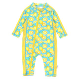 Sunsuit - Long Sleeve Romper Swimsuit | "Lemons"-0-6 Month-Lemons-SwimZip UPF 50+ Sun Protective Swimwear & UV Zipper Rash Guards-pos1
