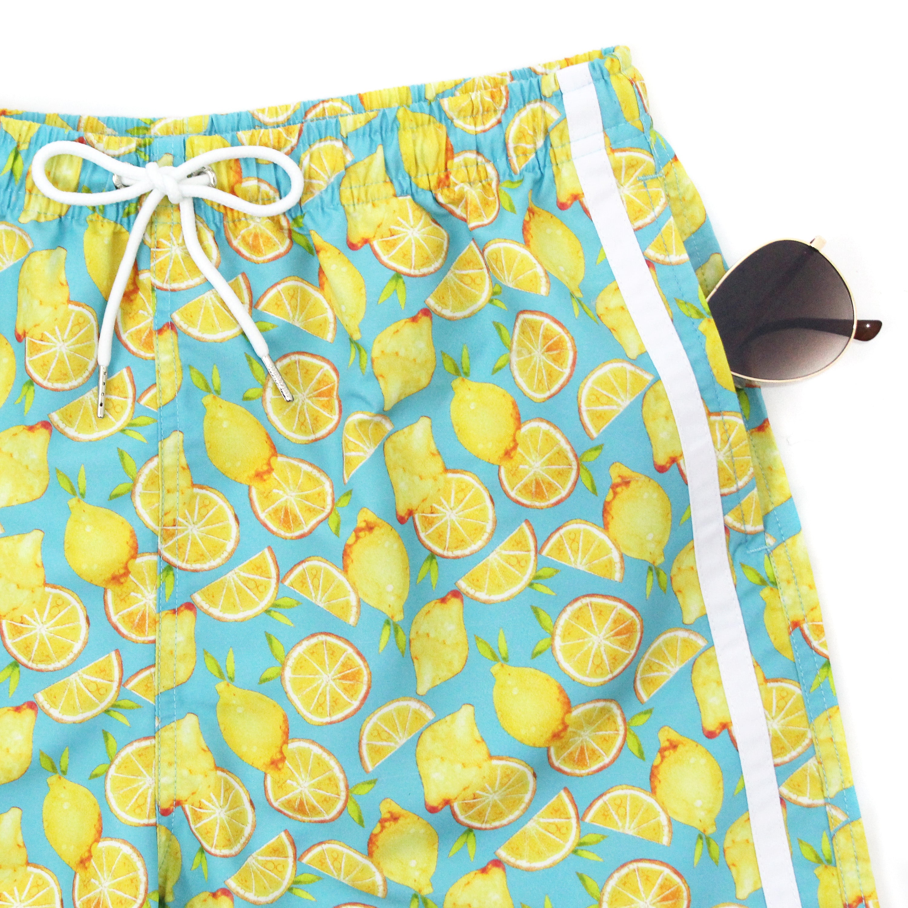 Boys Swim Trunks Boxer Brief Liner (Sizes 6-14) - "Lemons"-SwimZip UPF 50+ Sun Protective Swimwear & UV Zipper Rash Guards-pos5
