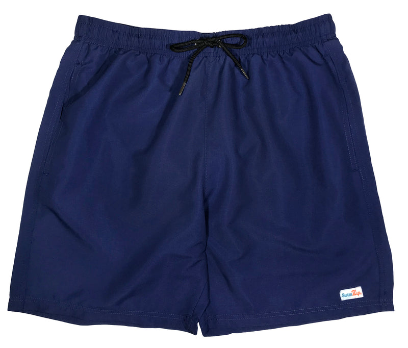 Men's 6.5" Swim Trunks - Navy-Small-Navy-SwimZip UPF 50+ Sun Protective Swimwear & UV Zipper Rash Guards-pos1