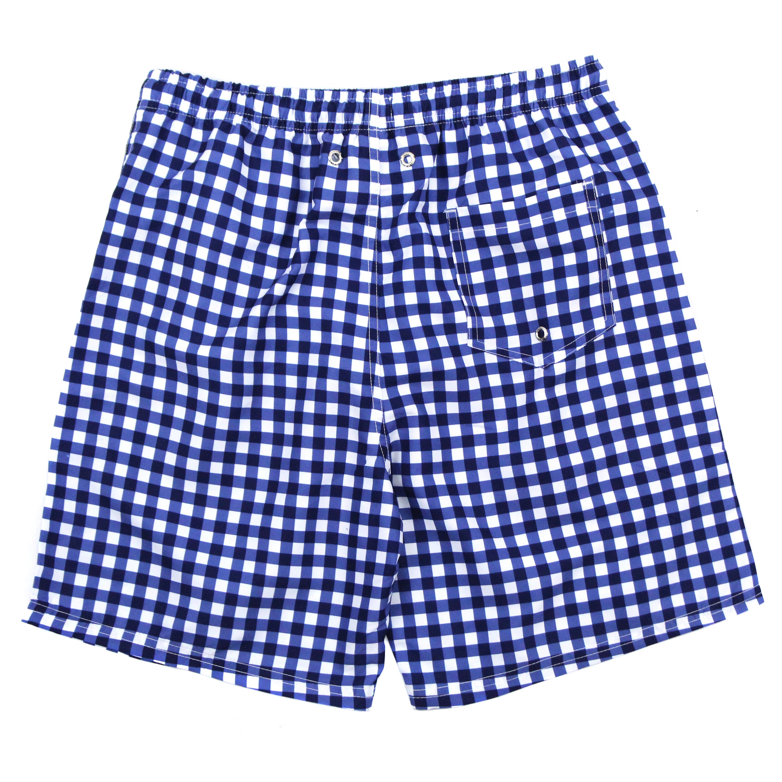 Boys Swim Trunks Boxer Brief Liner (Sizes 6-14) - "Navy Gingham"-SwimZip UPF 50+ Sun Protective Swimwear & UV Zipper Rash Guards-pos7