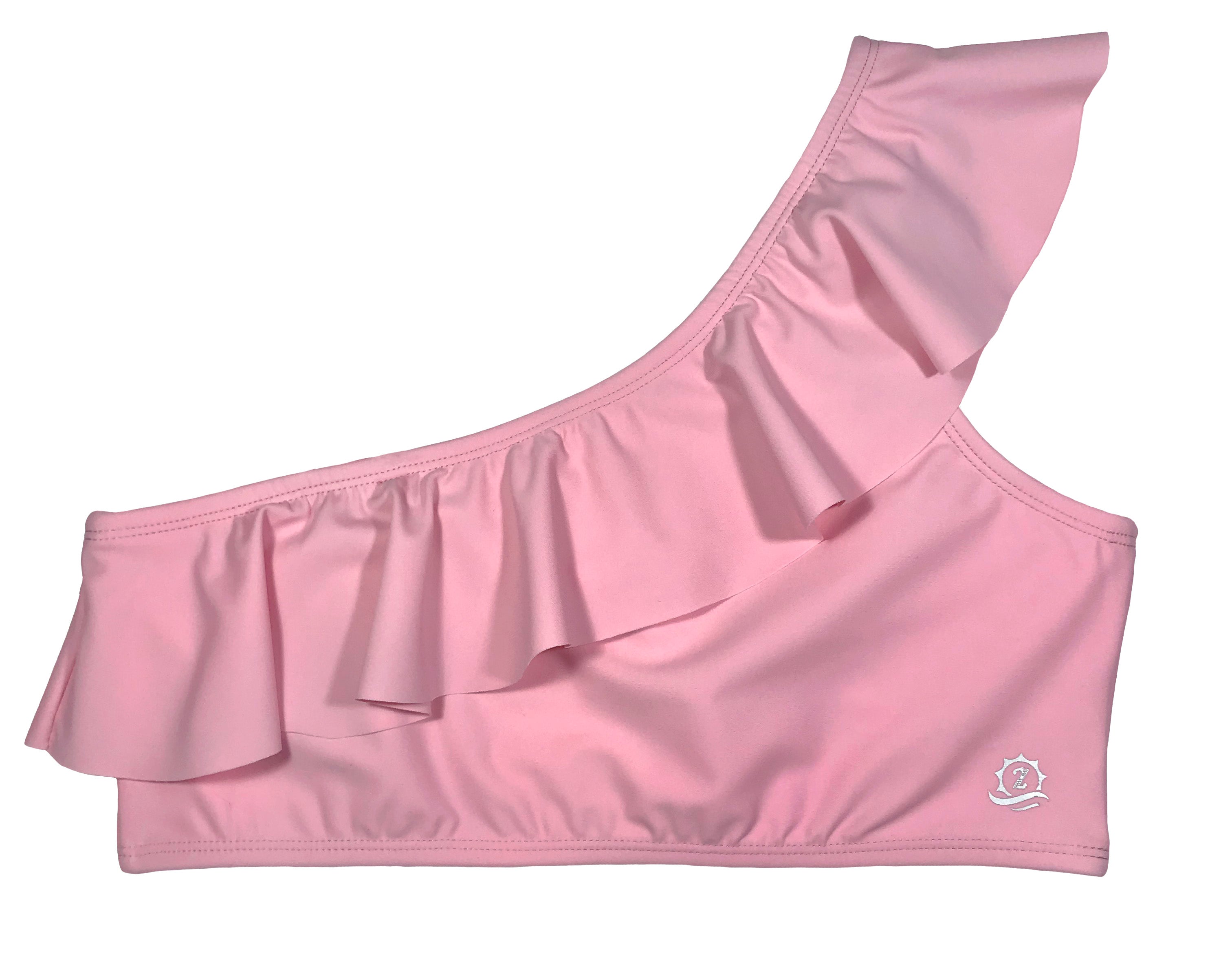 Women's One-Shoulder Bikini Top - “Pink”-XS-Pink-SwimZip UPF 50+ Sun Protective Swimwear & UV Zipper Rash Guards-pos1