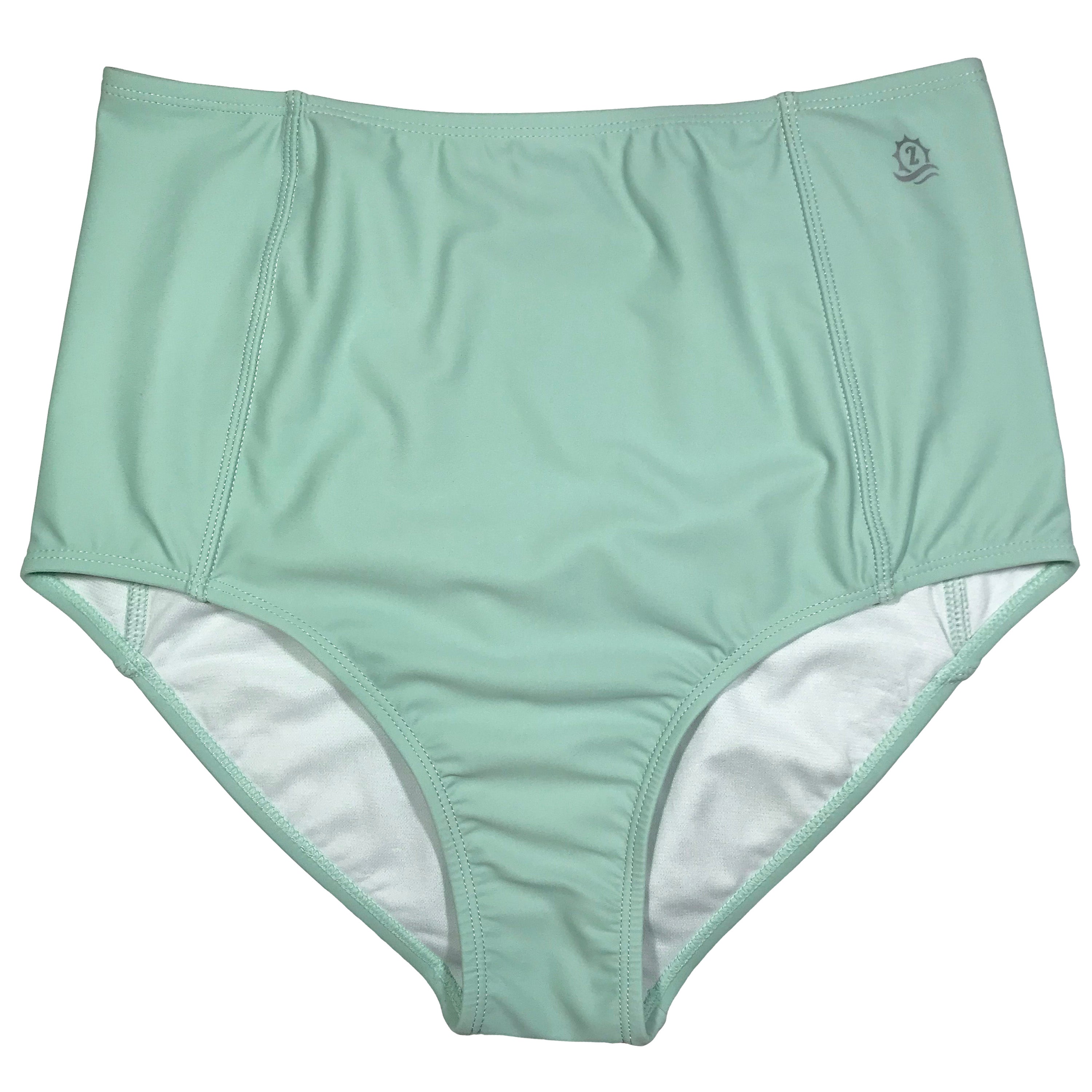 Women's High Waist Bikini Bottoms | "Mint"-XS-Mint-SwimZip UPF 50+ Sun Protective Swimwear & UV Zipper Rash Guards-pos1