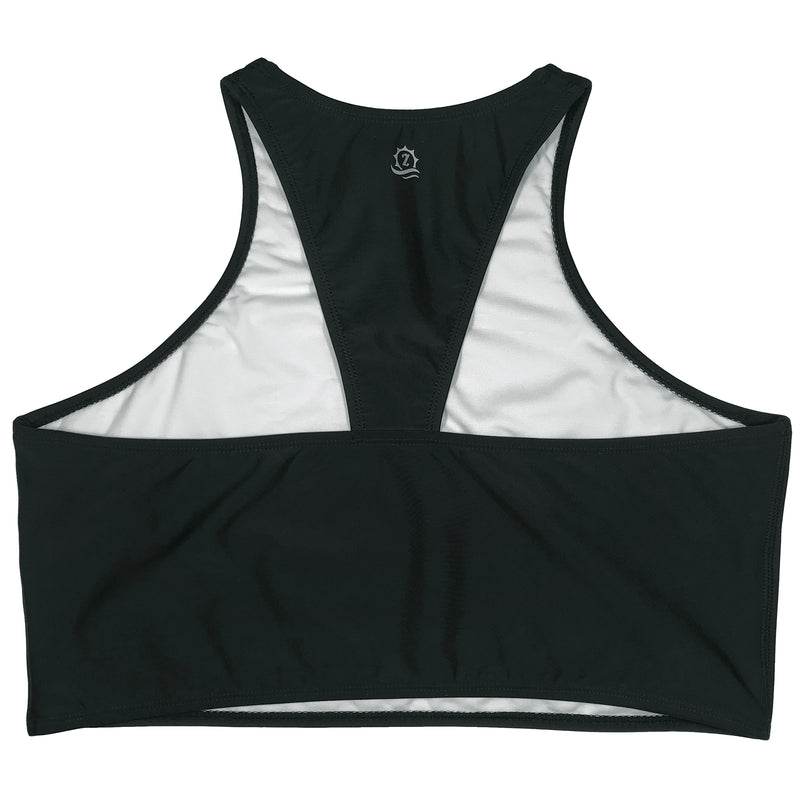 Women's Halter Bikini Top | "Black”-SwimZip UPF 50+ Sun Protective Swimwear & UV Zipper Rash Guards-pos6