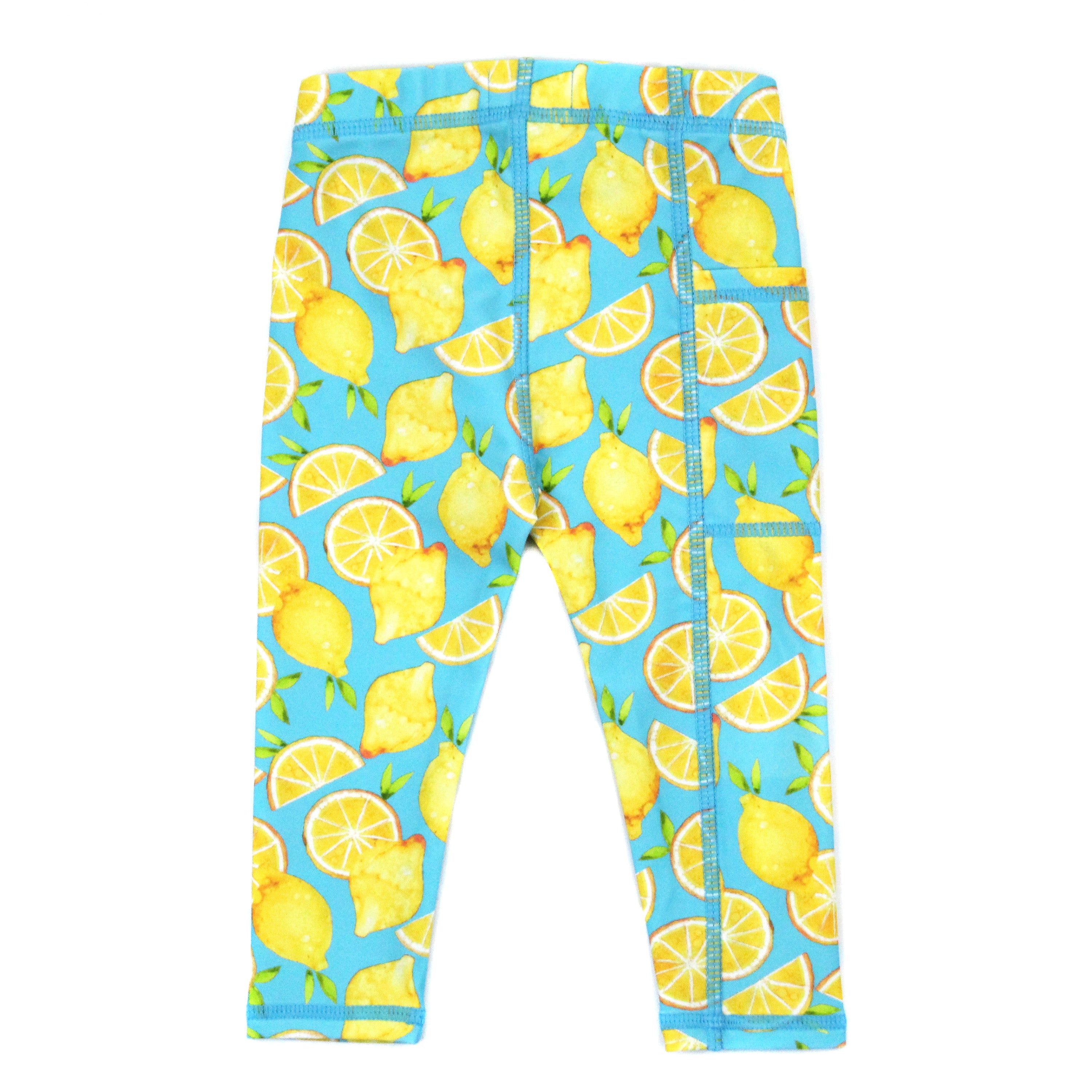 Kids Swim Pants | "Lemons"-SwimZip UPF 50+ Sun Protective Swimwear & UV Zipper Rash Guards-pos12