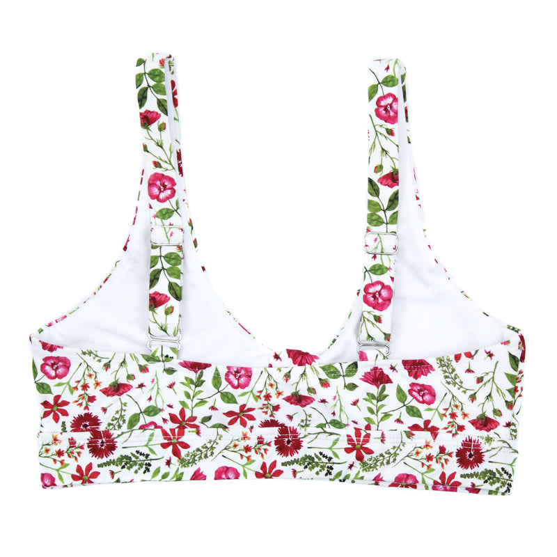 Women's Tie Bikini Top - "Floral Garden"-SwimZip UPF 50+ Sun Protective Swimwear & UV Zipper Rash Guards-pos3