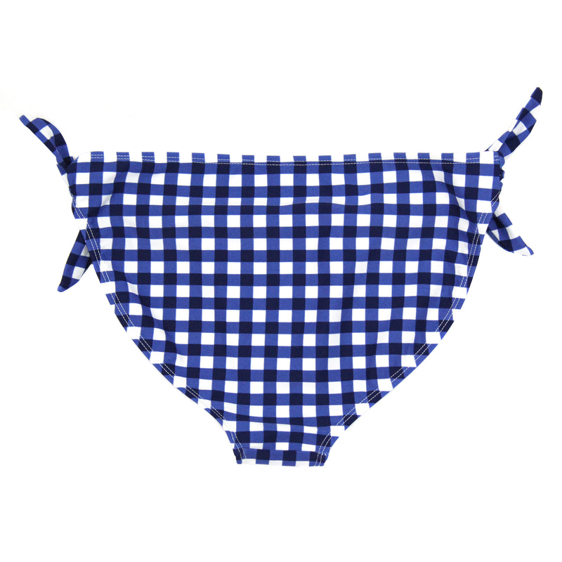Women's Tie Bikini Bottom - "Navy Gingham"-SwimZip UPF 50+ Sun Protective Swimwear & UV Zipper Rash Guards-pos3