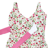 Women's One Piece Wrap Swimsuit - "Floral Garden"-SwimZip UPF 50+ Sun Protective Swimwear & UV Zipper Rash Guards-pos3