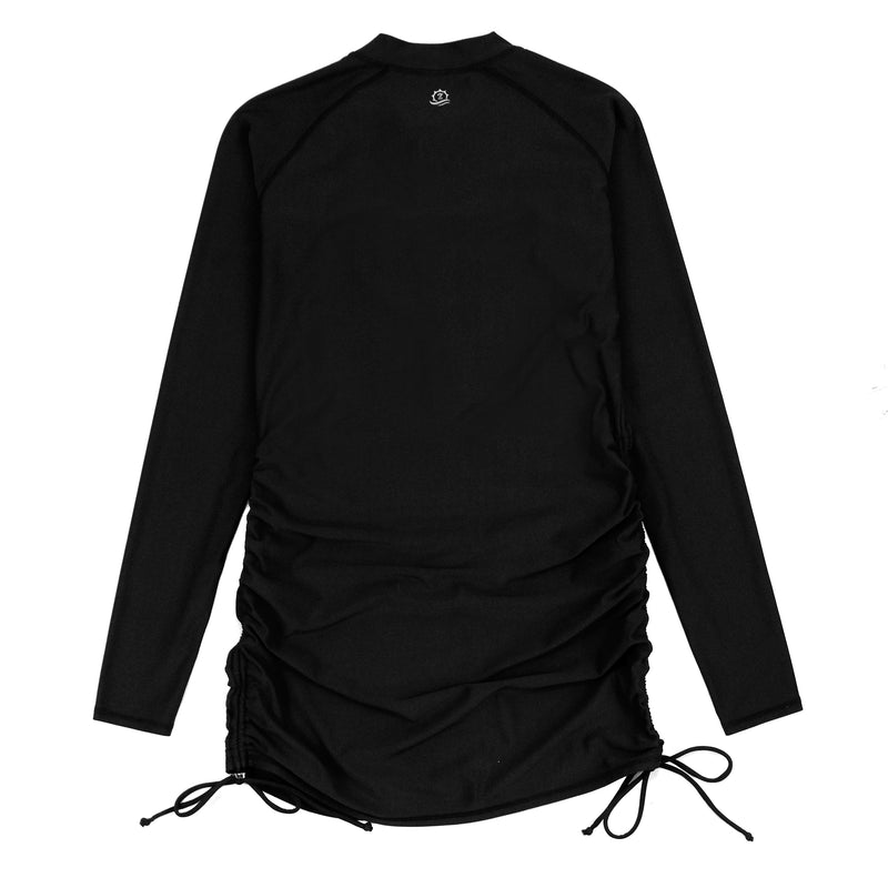 Women's Half Zip Swim Dress Cover Up | "Black"-SwimZip UPF 50+ Sun Protective Swimwear & UV Zipper Rash Guards-pos6