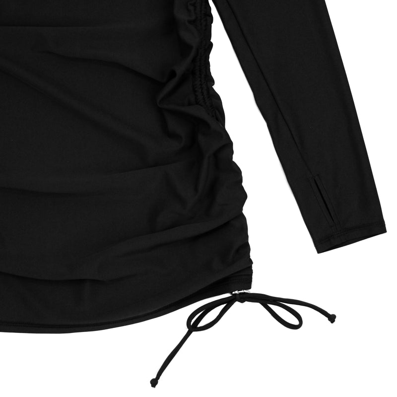 Women's Half Zip Swim Dress Cover Up | "Black"-SwimZip UPF 50+ Sun Protective Swimwear & UV Zipper Rash Guards-pos5