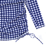 Women's Half Zip Swim Dress Cover Up | "Navy Gingham"-SwimZip UPF 50+ Sun Protective Swimwear & UV Zipper Rash Guards-pos3