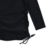 Girls Long Sleeve Swim Dress Cover Up | "Black"-SwimZip UPF 50+ Sun Protective Swimwear & UV Zipper Rash Guards-pos3