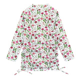 Girls Long Sleeve Swim Dress Cover Up | "Floral Garden"-SwimZip UPF 50+ Sun Protective Swimwear & UV Zipper Rash Guards-pos5