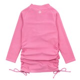 Girls Long Sleeve Swim Dress Cover Up | "Rose Pink"-SwimZip UPF 50+ Sun Protective Swimwear & UV Zipper Rash Guards-pos3