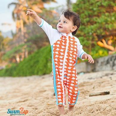 Sunsuit - Long Sleeve Romper Swimsuit | "Dino-Mite"-SwimZip UPF 50+ Sun Protective Swimwear & UV Zipper Rash Guards-pos4