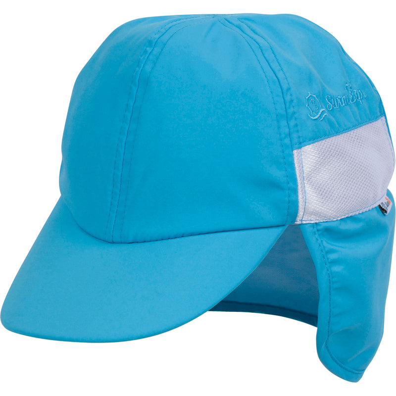 Kids Flap Hat | Aqua-0-6 Month-Aqua-SwimZip UPF 50+ Sun Protective Swimwear & UV Zipper Rash Guards-pos1