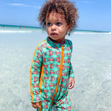 Sunsuit - Long Sleeve Romper Swimsuit | "Don’t Be A Crab"-SwimZip UPF 50+ Sun Protective Swimwear & UV Zipper Rash Guards-pos7