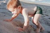 Kids Euro Swim Shorties | "Hunter Green"-SwimZip UPF 50+ Sun Protective Swimwear & UV Zipper Rash Guards-pos3
