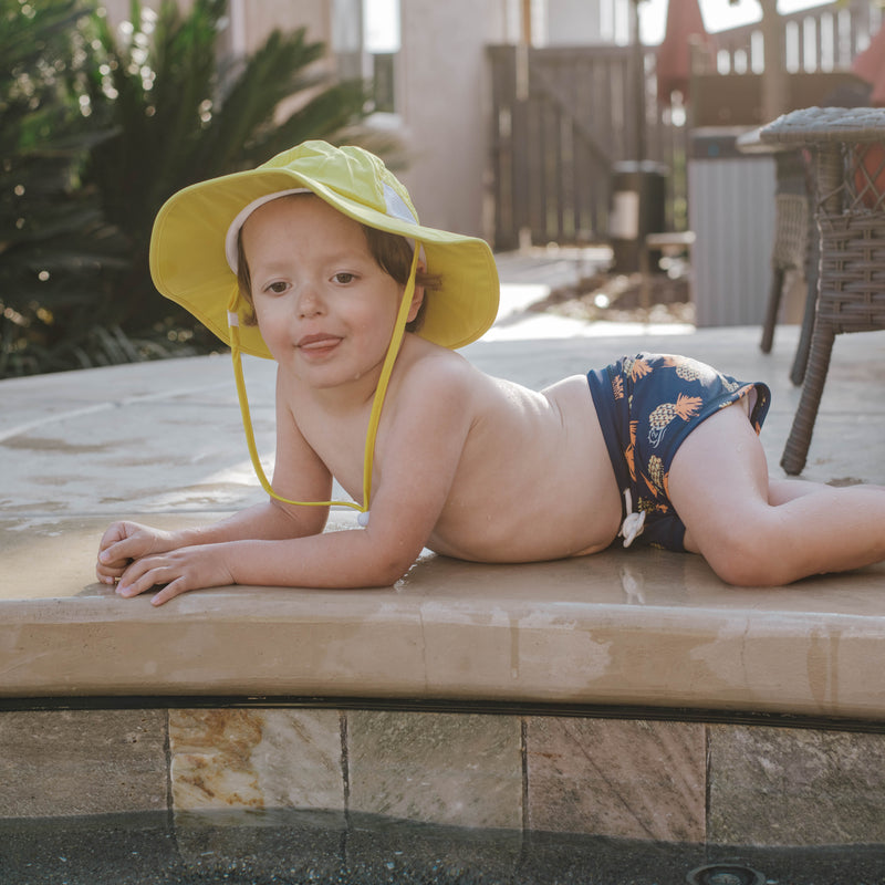 Kids Euro Swim Shorties | "Pineapple Dreams"-SwimZip UPF 50+ Sun Protective Swimwear & UV Zipper Rash Guards-pos3
