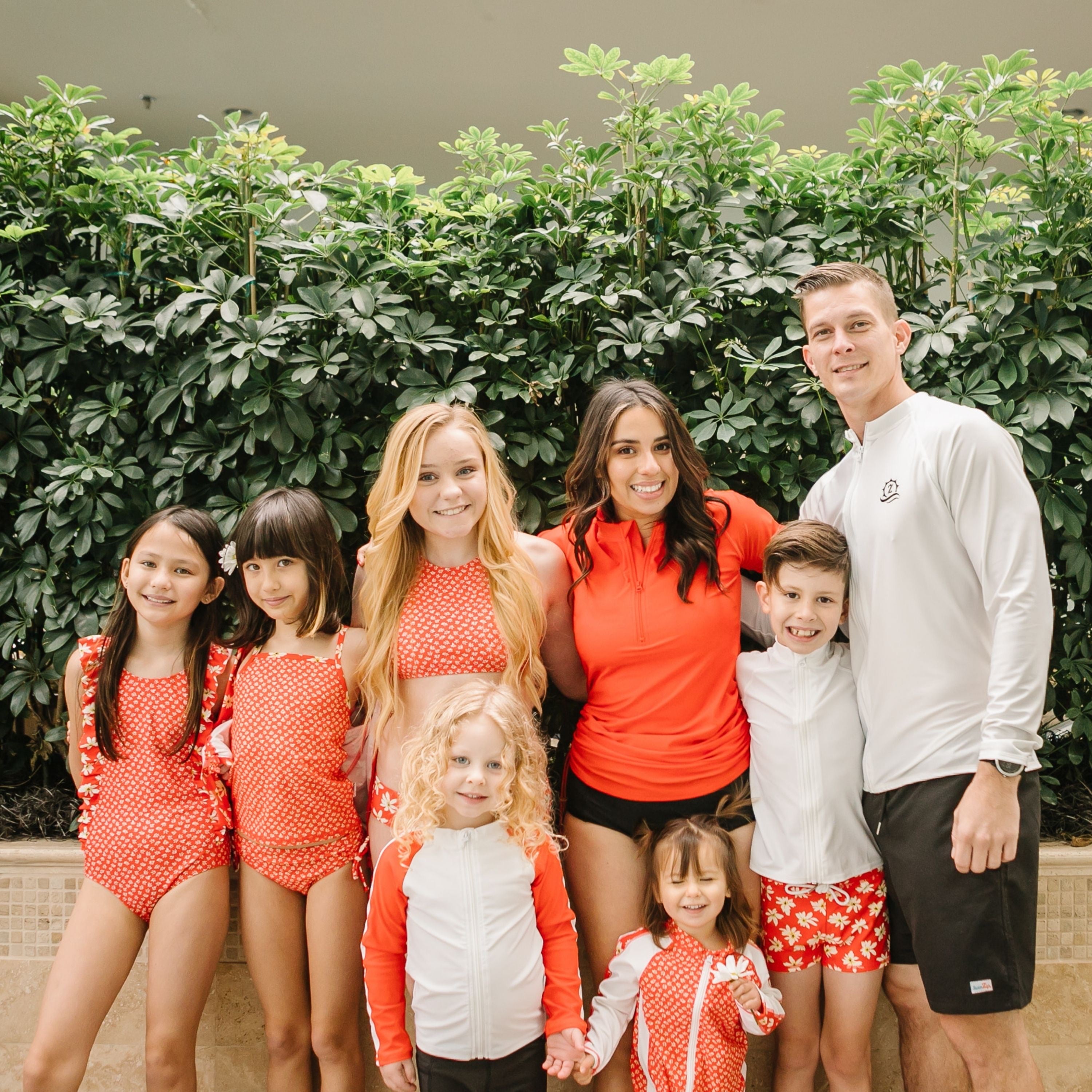 Women's Half Zip Swim Dress Cover Up | "Fiesta Red"-SwimZip UPF 50+ Sun Protective Swimwear & UV Zipper Rash Guards-pos14