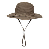 Girls Wide Brim Sun Hat - Brown-SwimZip UPF 50+ Sun Protective Swimwear & UV Zipper Rash Guards-pos3
