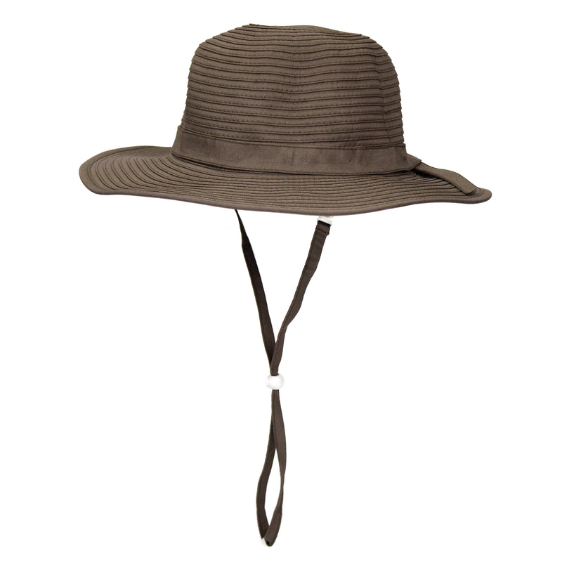 Girls Wide Brim Sun Hat - Brown-2-8 Years-Brown-SwimZip UPF 50+ Sun Protective Swimwear & UV Zipper Rash Guards-pos1
