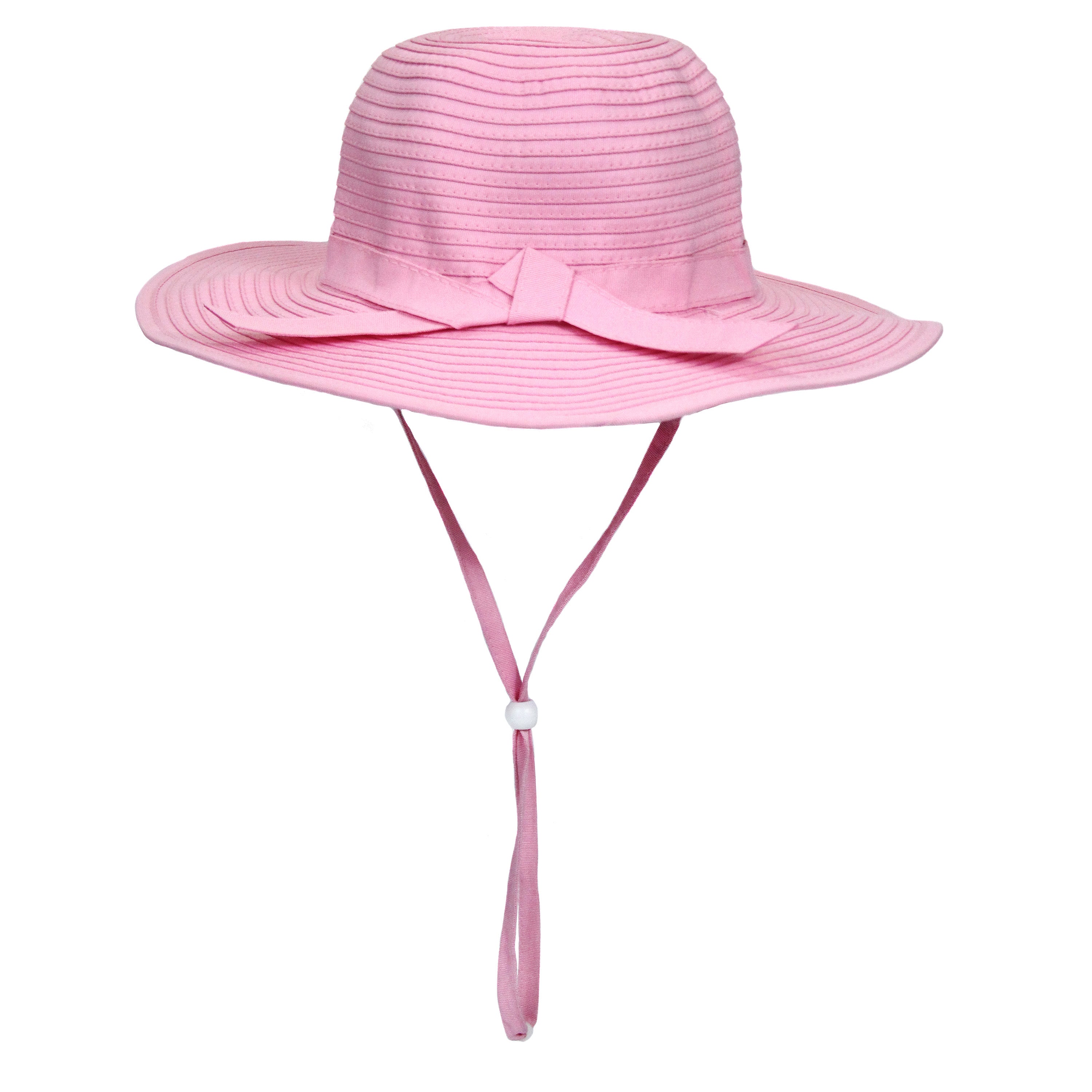 Girls Wide Brim Sun Hat - Pink-SwimZip UPF 50+ Sun Protective Swimwear & UV Zipper Rash Guards-pos4