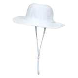 Girls Wide Brim Sun Hat - White-2-8 Years-White-SwimZip UPF 50+ Sun Protective Swimwear & UV Zipper Rash Guards-pos1