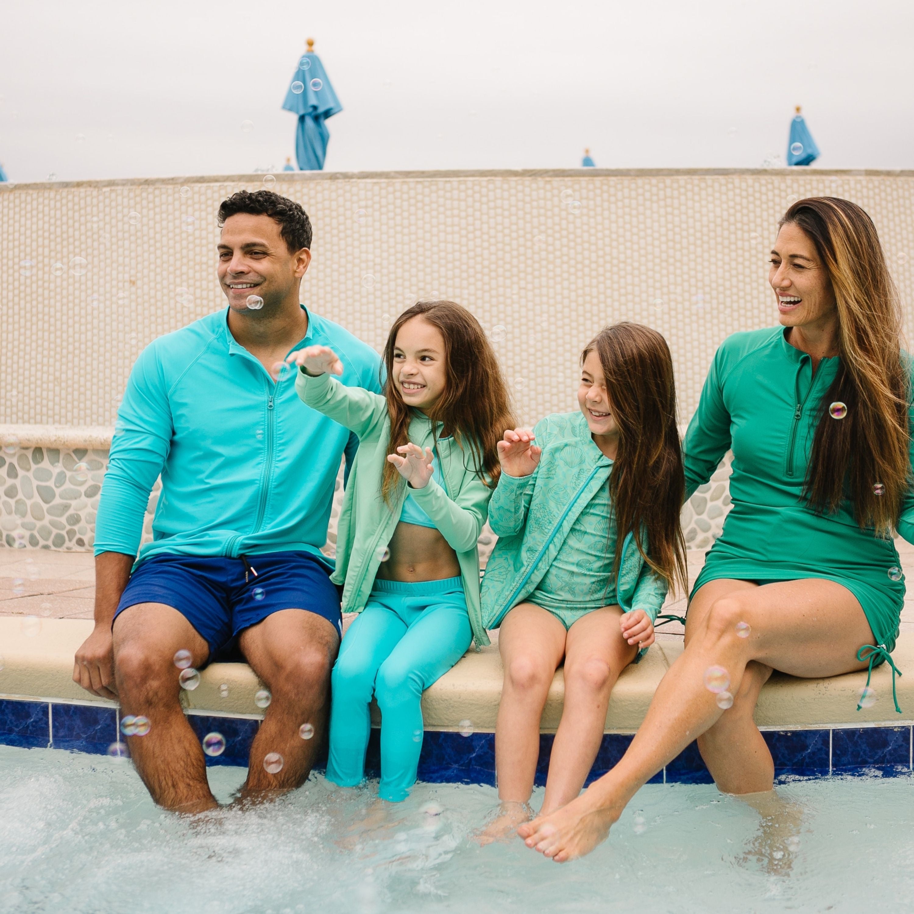 Women's Half Zip Swim Dress Cover Up | "Greenlake"-SwimZip UPF 50+ Sun Protective Swimwear & UV Zipper Rash Guards-pos7