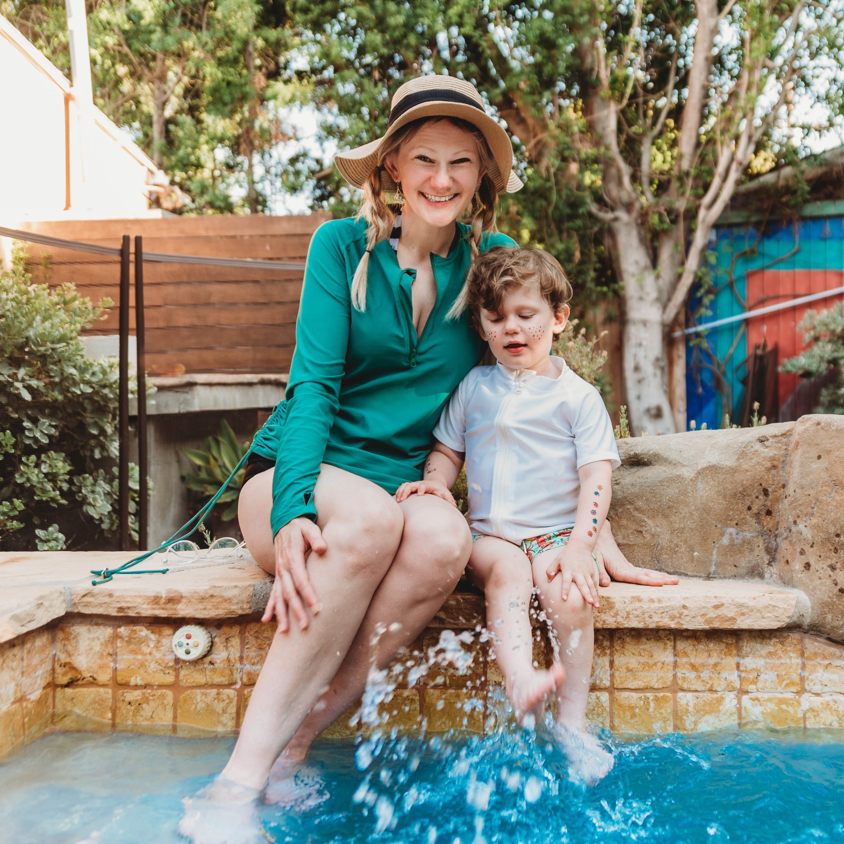 Women's Half Zip Swim Dress Cover Up | "Greenlake"-SwimZip UPF 50+ Sun Protective Swimwear & UV Zipper Rash Guards-pos13