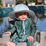 Kids Wide Brim Sun Hat "Fun Sun Day Play Hat" - White-SwimZip UPF 50+ Sun Protective Swimwear & UV Zipper Rash Guards-pos9