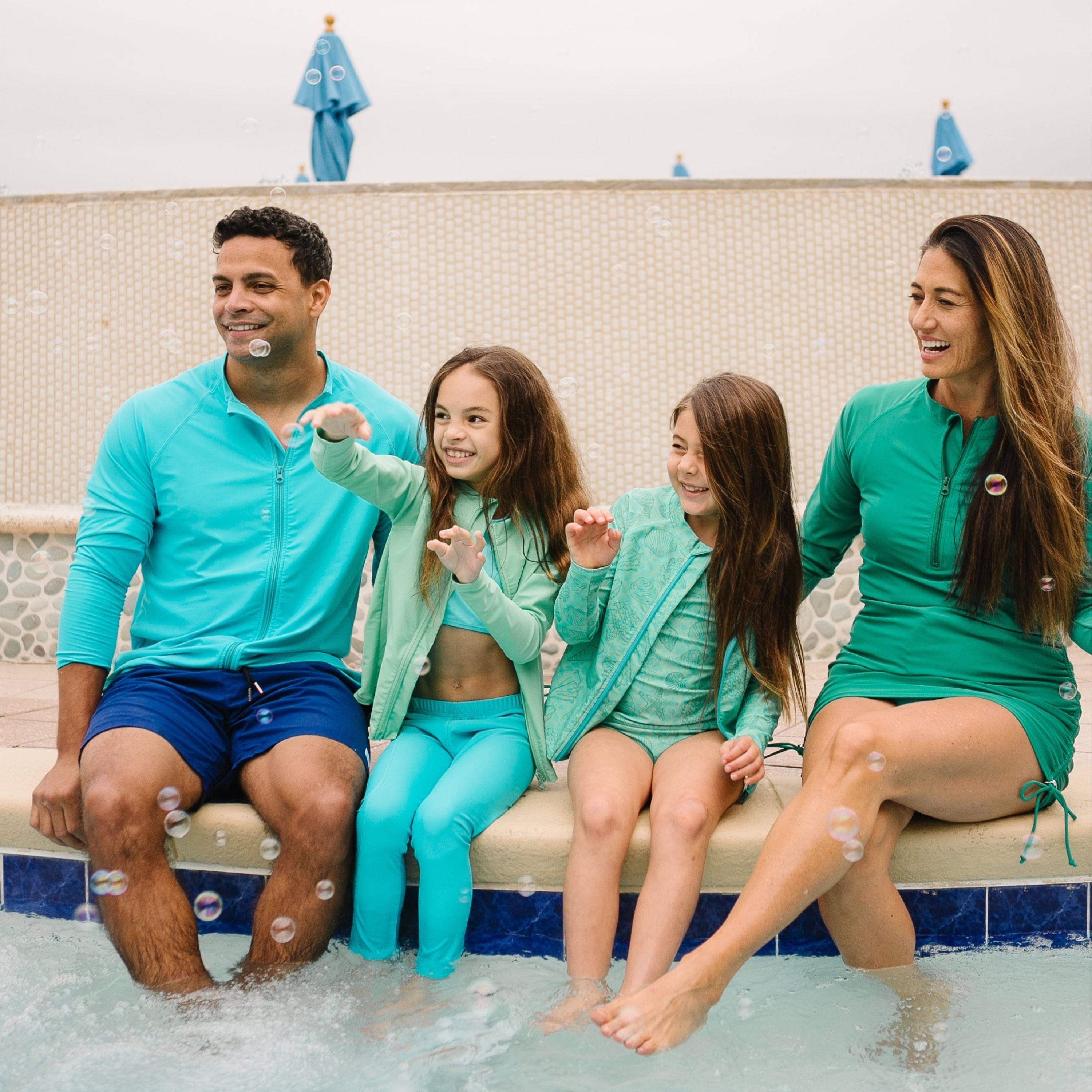 Kids Swim Pants | "Scuba Blue"-SwimZip UPF 50+ Sun Protective Swimwear & UV Zipper Rash Guards-pos6